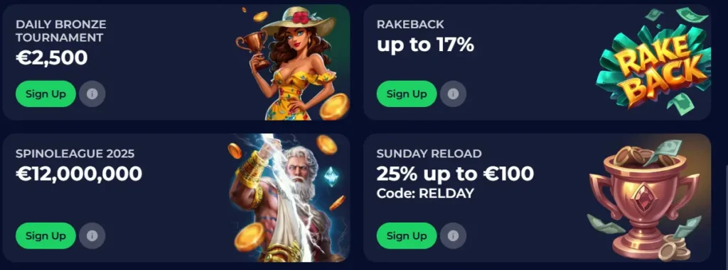 King with treasure chest banner promoting a 50% Highroller Bonus up to €500 for casino players.